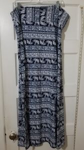 Elephant Maxi Blue and White Skirt